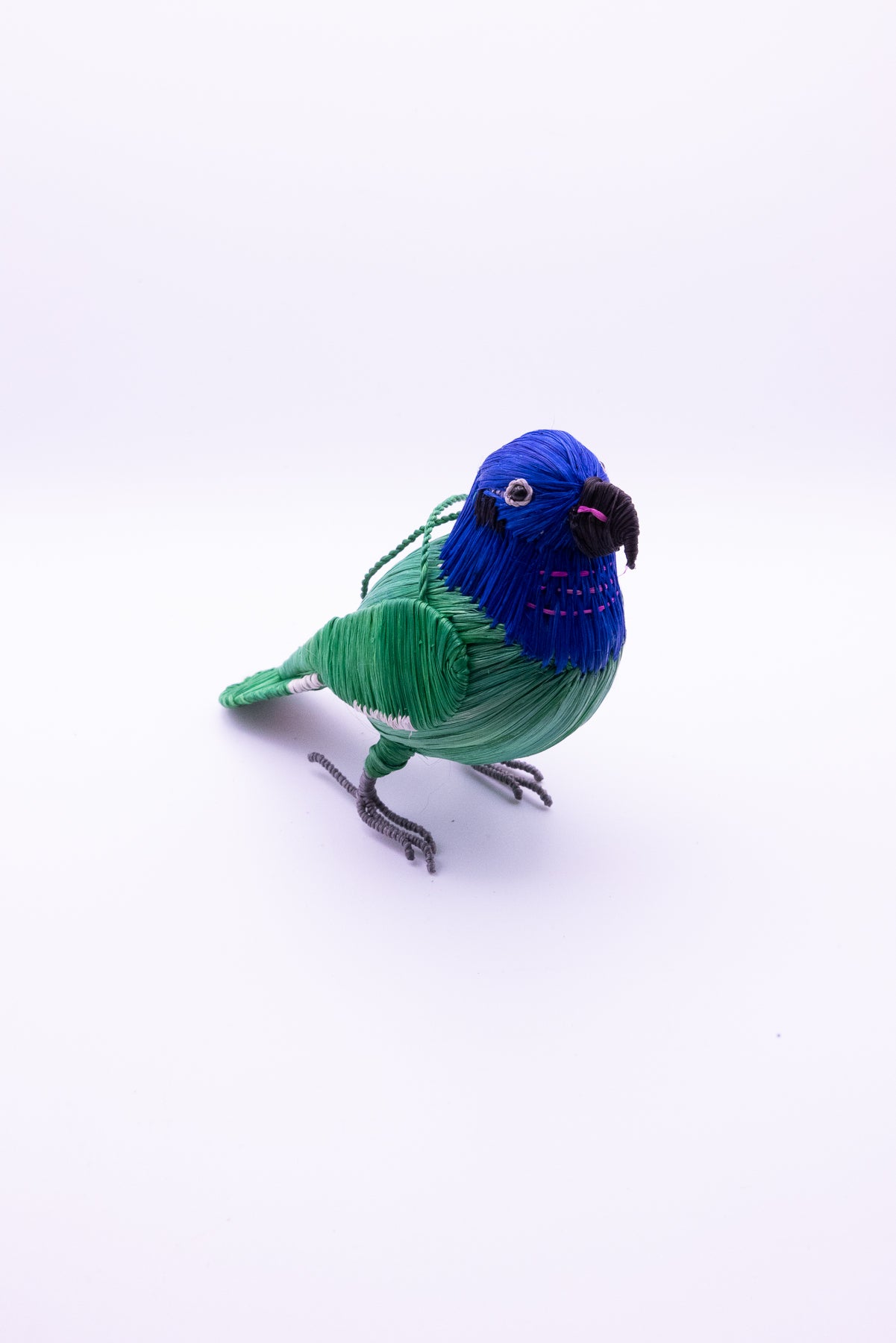 BLUE-HEADED PARROT BIRD - FAIR-TRADE CHRISTMAS TREE ORNAMENT - WOVEN BY PERUVIAN AMAZON ARTISAN - Amazon Ecology