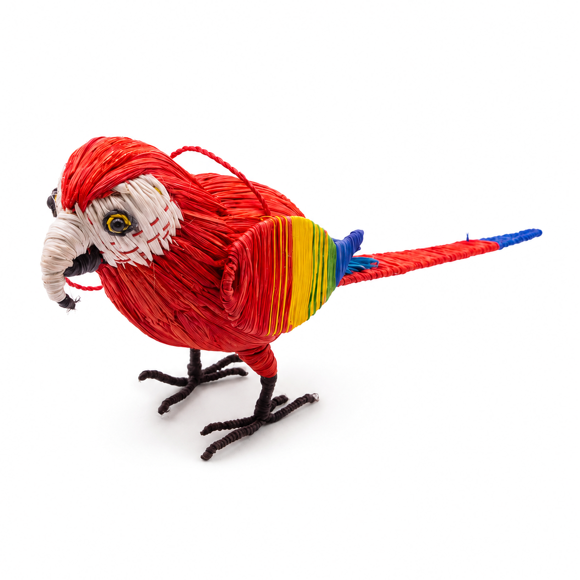 MACAW BIRD - FAIR-TRADE CHRISTMAS TREE ORNAMENT - WOVEN BY PERUVIAN AMAZON ARTISAN - Amazon Ecology