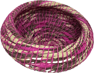 Colored chambira woven pots with open top - handmade by Peruvian artisan