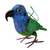 BLUE-HEADED PARROT BIRD - FAIR-TRADE CHRISTMAS TREE ORNAMENT - WOVEN BY PERUVIAN AMAZON ARTISAN