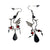 Bird Shaped Wire Earrings with Black Onyx - Made by Peruvian Amazon Artisan