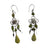 Dangly Silver Wire and Green Serpentine Earrings - Made by Peruvian Amazon Artisan