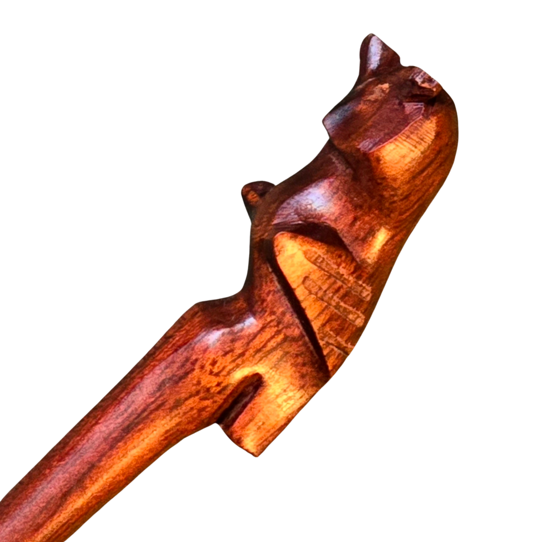 Hand carved wildlife hair sticks - made by artisan from Peruvian Amazon - Amazon Ecology