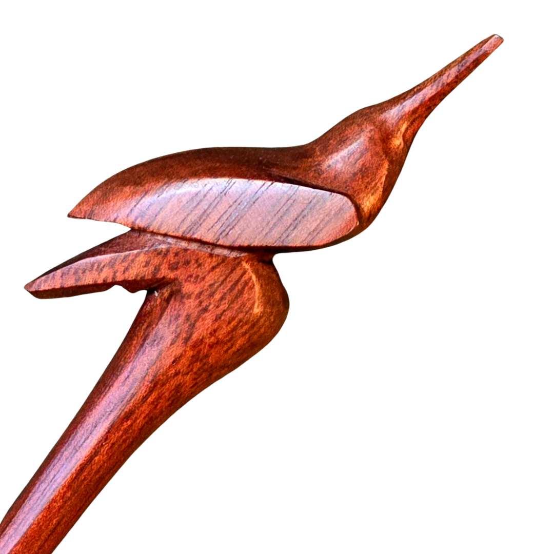 Hand carved wildlife hair sticks - made by artisan from Peruvian Amazon - Amazon Ecology