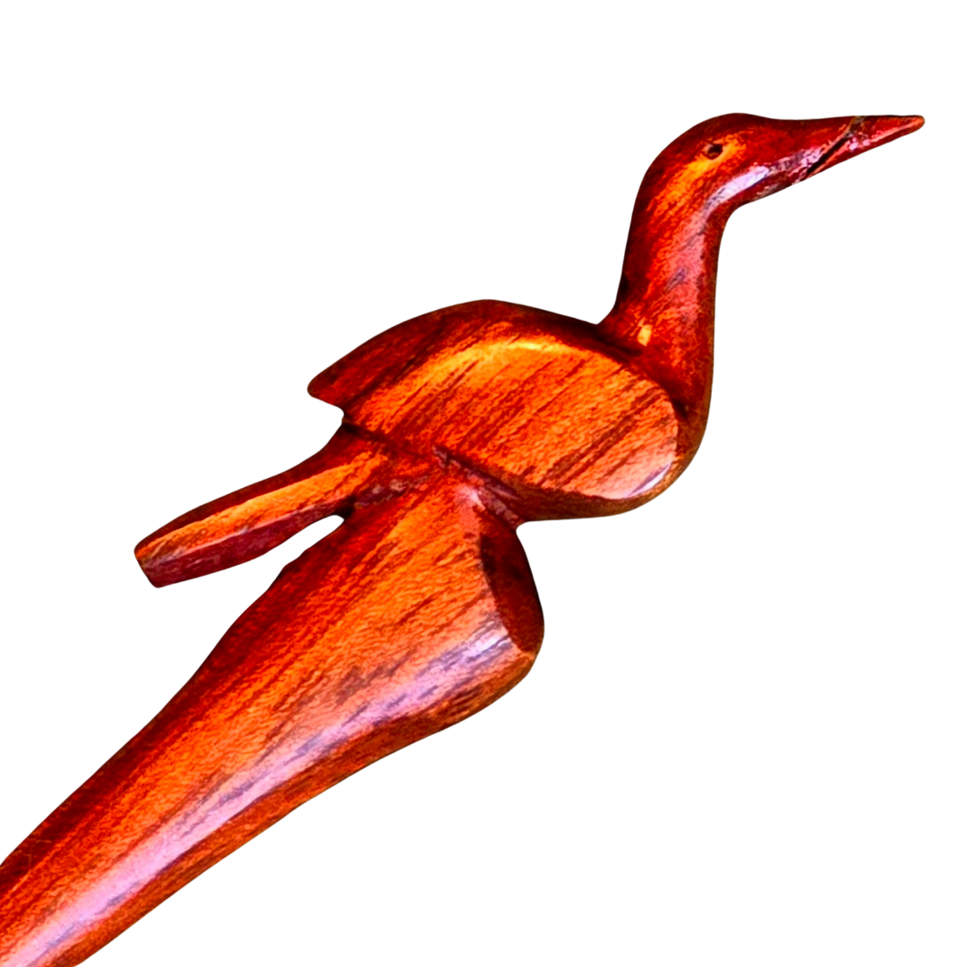 Hand carved wildlife hair sticks - made by artisan from Peruvian Amazon - Amazon Ecology