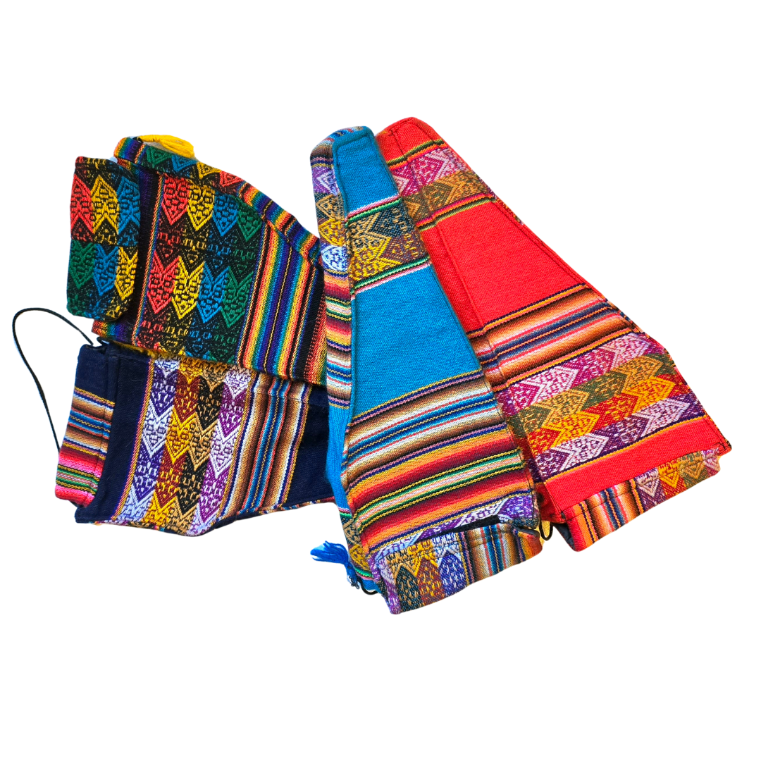 Colorful soft cases for flutes - made by Peruvian Amazon artisans - Amazon Ecology