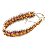 Brown wood bead and chambira bracelet - Amazon Ecology