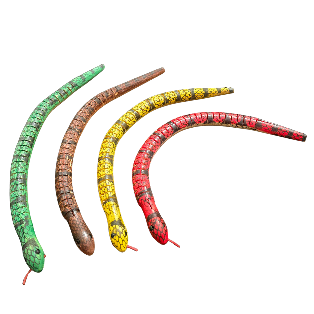 SLINKY WOODEN SNAKES - CARVED BY PERUVIAN AMAZON ARTISAN - Amazon Ecology