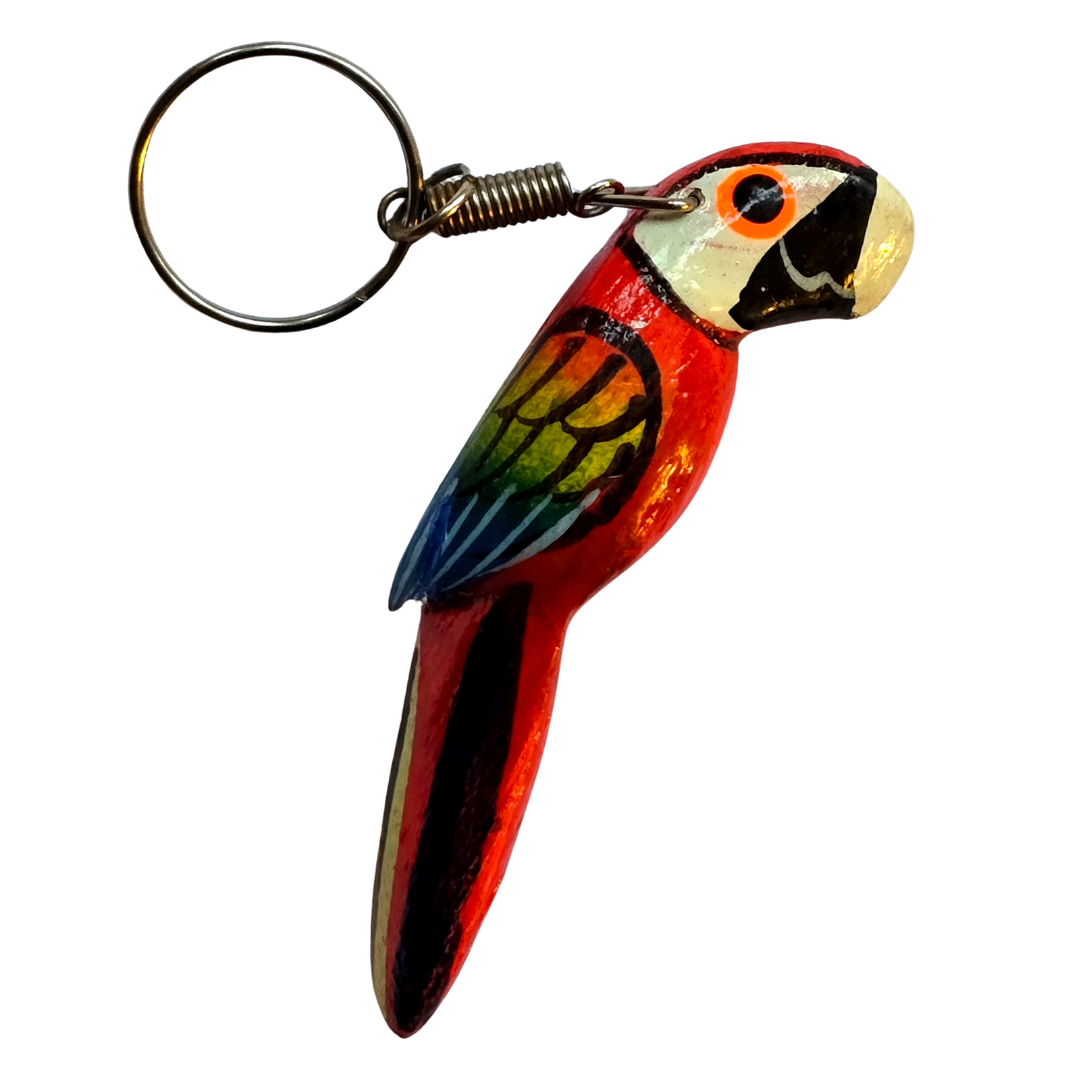 Balsa wood tropical bird keychains from the Peruvian Amazon - Amazon Ecology
