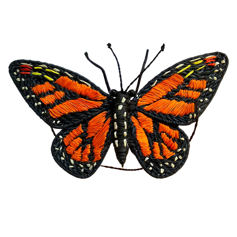 BUTTERFLY WOVEN INSECT ORNAMENT - HAND-MADE BY ARTISAN FROM THE PERUVIAN AMAZON - Amazon Ecology
