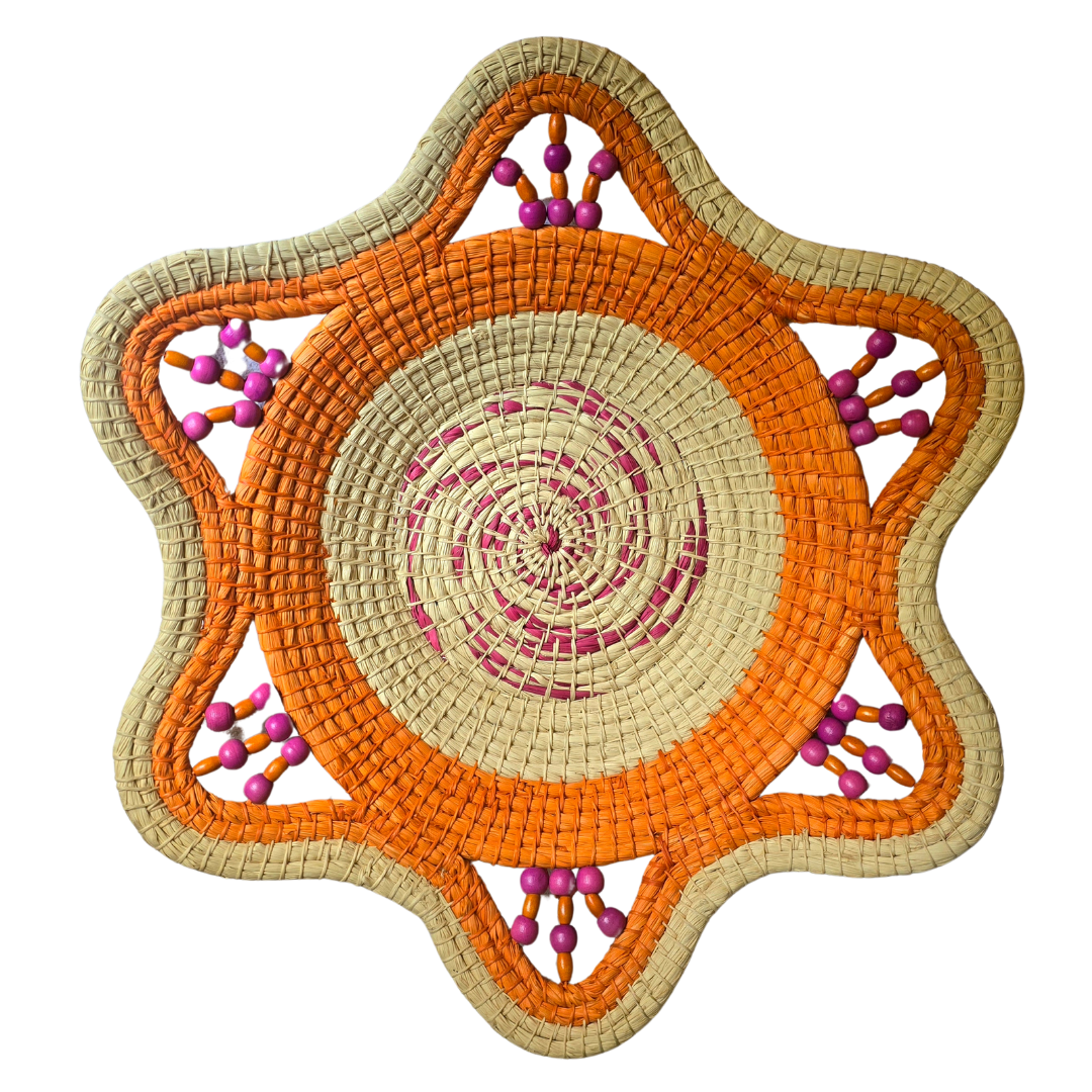 Orange Lollipop Decorative Basket - Fair Trade and Handmade by Peruvian Amazon Artisan - Amazon Ecology