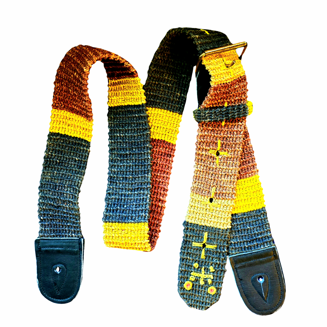 FAIR -TRADE HAND-MADE GUITAR STRAP - CORAL SNAKE PATTERN - WOVEN BY PERUVIAN AMAZON ARTISAN - Amazon Ecology