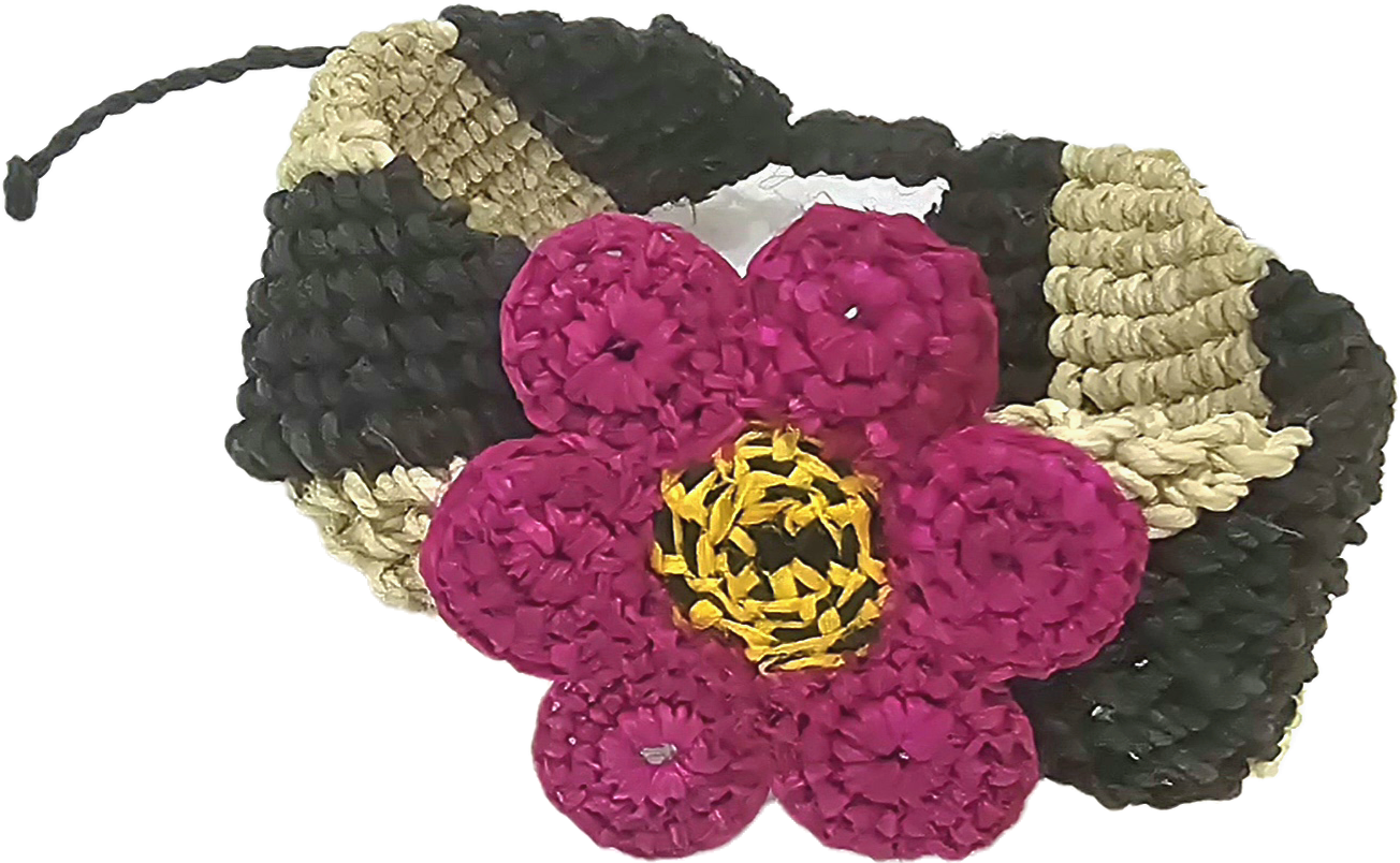 Bora native pattern chambira palm fiber bracelets - Amazon Ecology