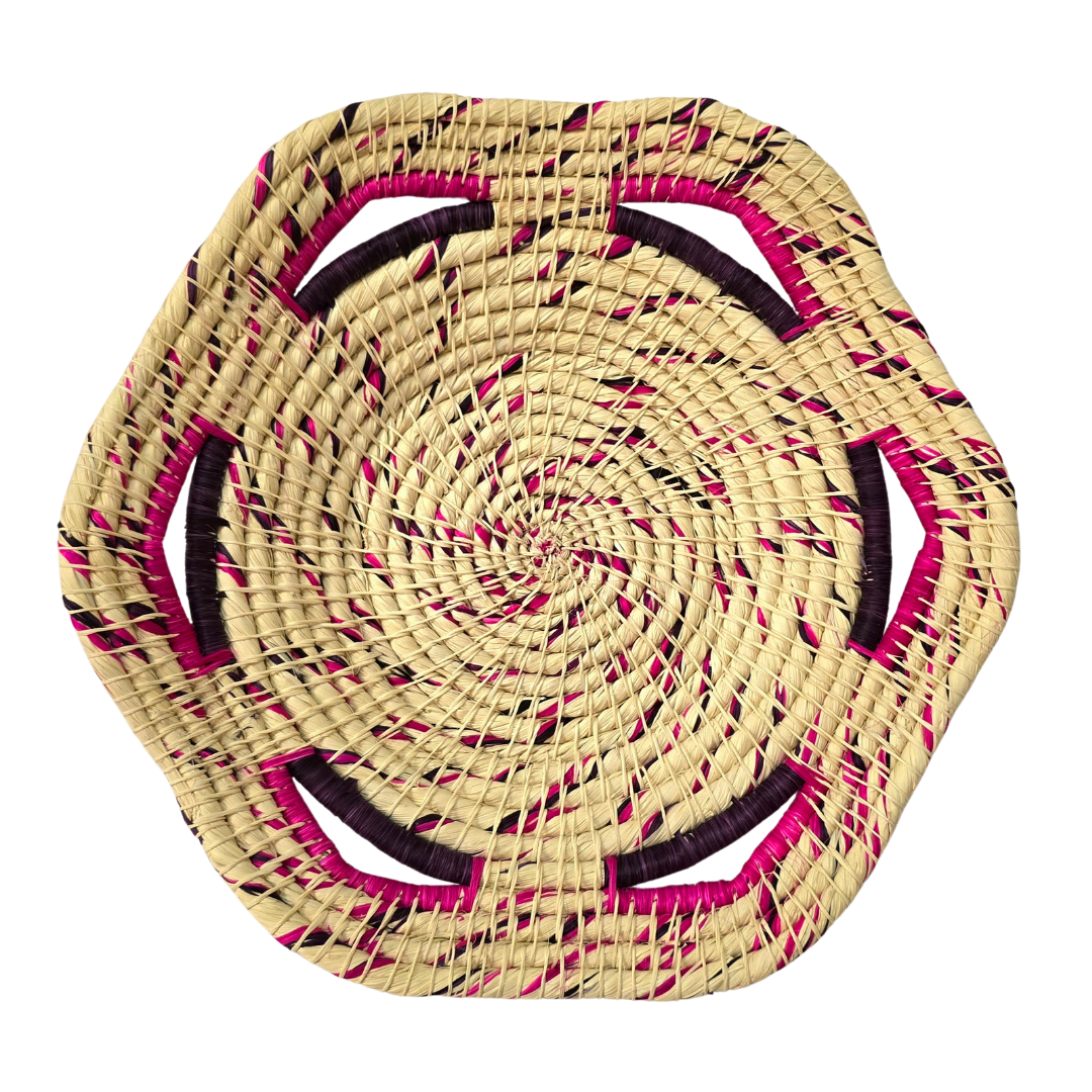 Six-sided premier chambira baskets with two color blend - made by artisans from the Peruvian Amazon - Amazon Ecology