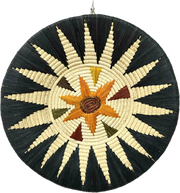 Orange star and black chevrons Fair Trade Basket - Handmade by Peruvian Amazon artisan - Amazon Ecology