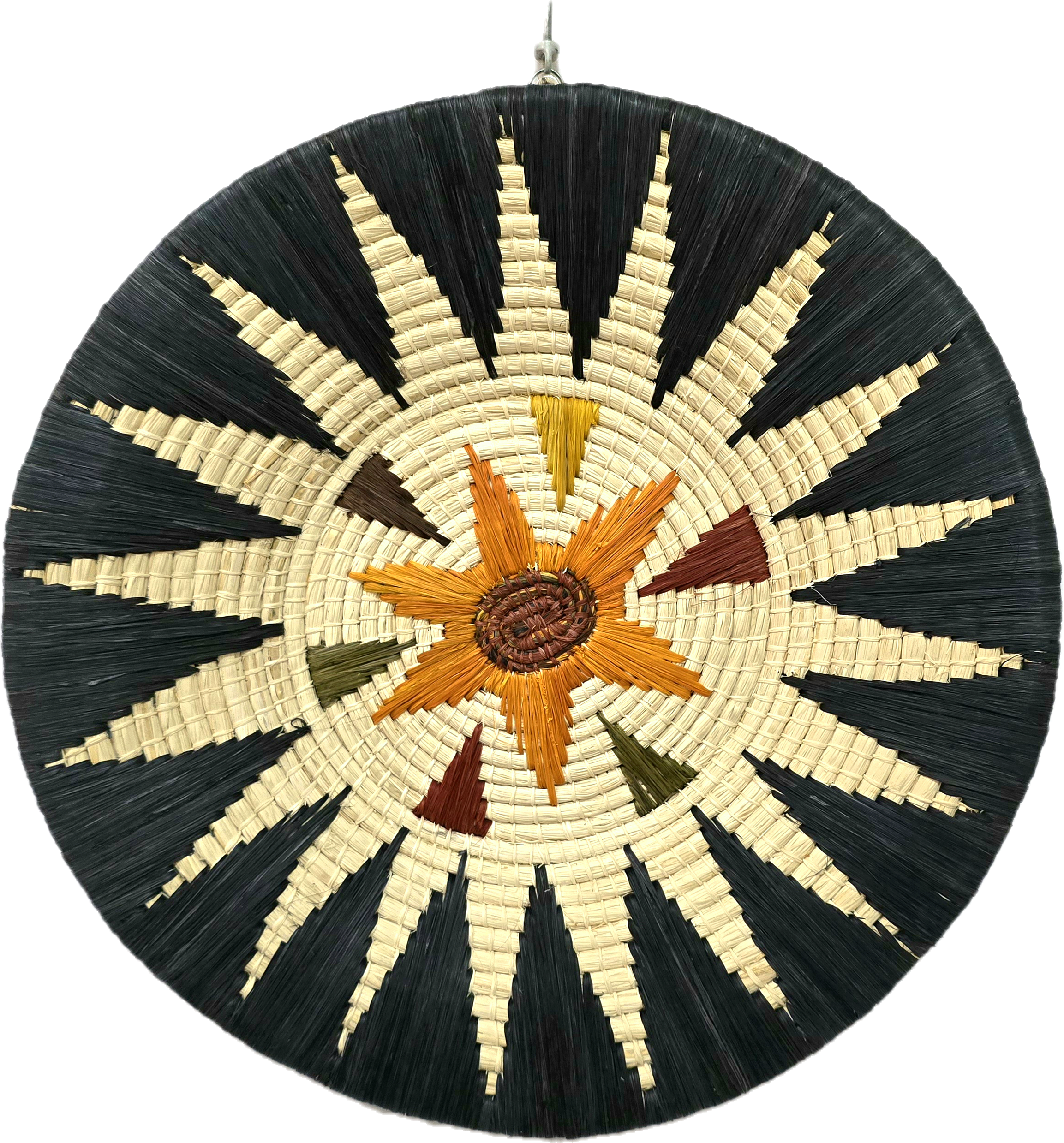 Orange star and black chevrons Fair Trade Basket - Handmade by Peruvian Amazon artisan - Amazon Ecology