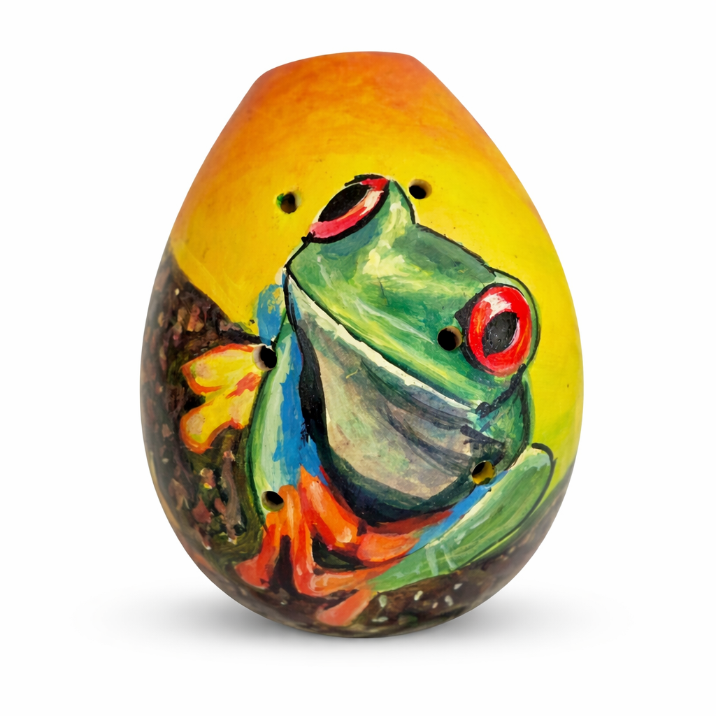 Ceramic ocarinas with frog & turtle - made by a Peruvian Amazon artisan - Amazon Ecology