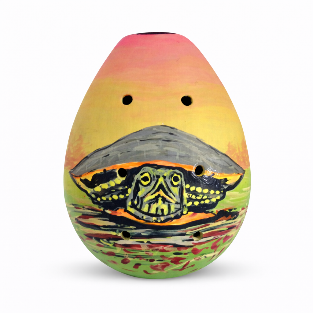 Ceramic ocarinas with frog & turtle - made by a Peruvian Amazon artisan - Amazon Ecology