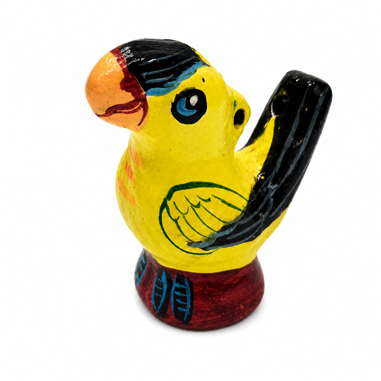 Colorful songbird ceramic bird water whistle from the Peruvian Amazon - Amazon Ecology