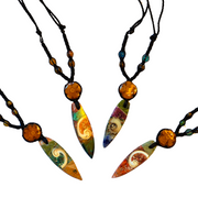 Ayahuasca, abalone and spearpoint stone necklace from the Peruvian Amazon - Amazon Ecology