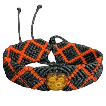 Black and orange bracelet with ayahausca - made by Peruvian Amazon artisan