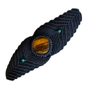 Tiger eye black macrame bracelet - made by artisan from the Peruvian Amazon - Amazon Ecology