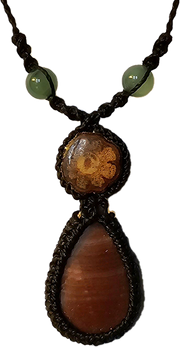 Ayahuasca vine and red jasper macrame necklace - Amazon Ecology
