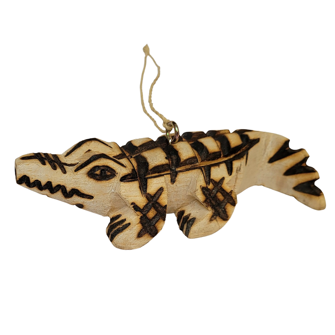 CAIMAN BALSA WOOD FAIR -TRADE ORNAMENT - CARVED BY PERUVIAN AMAZON ARTISAN - Amazon Ecology