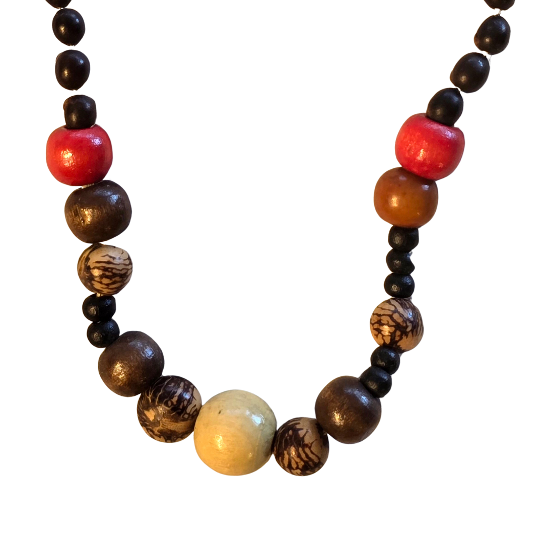 Achira and acai bead necklace - made by artisan from the Peruvian Amazon