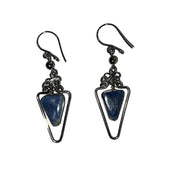 Triangular Silver Wire Earrings with Sodalite - Amazon Ecology