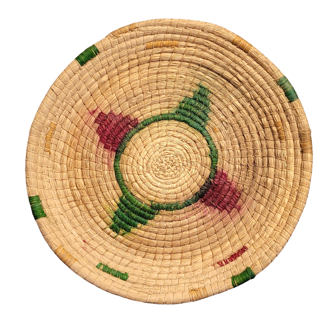 Wagon wheel chambira basket (faded) - made by artisan from the Peruvian Amazon - Amazon Ecology
