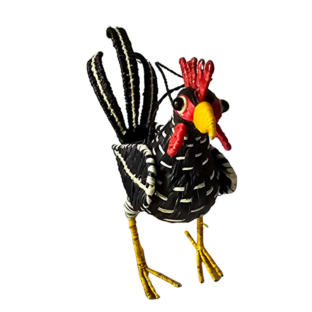 ROOSTER BIRD - FAIR TRADE CHRISTMAS TREE ORNAMENT - WOVEN BY PERUVIAN AMAZON ARTISAN - Amazon Ecology