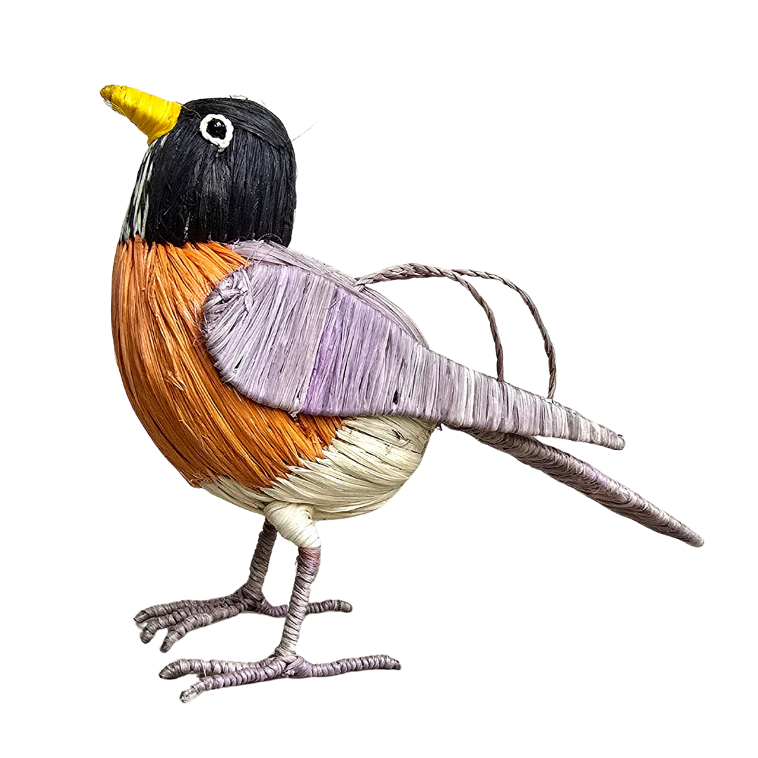 AMERICAN ROBIN - FAIR TRADE CHRISTMAS TREE ORNAMENT - WOVEN BY PERUVIAN AMAZON ARTISAN