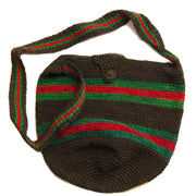 Black striped Round-bottom Shoulder Palm Fiber Bags made in the Peruvian Amazon - Amazon Ecology