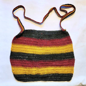 Extra-large Colorful Chambira Palm Fiber Shoulder Bag made in the Peruvian Amazon