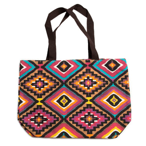 Geometric Fabric Bags, Handsewn in Iquitos, Peru, Two Patterns
