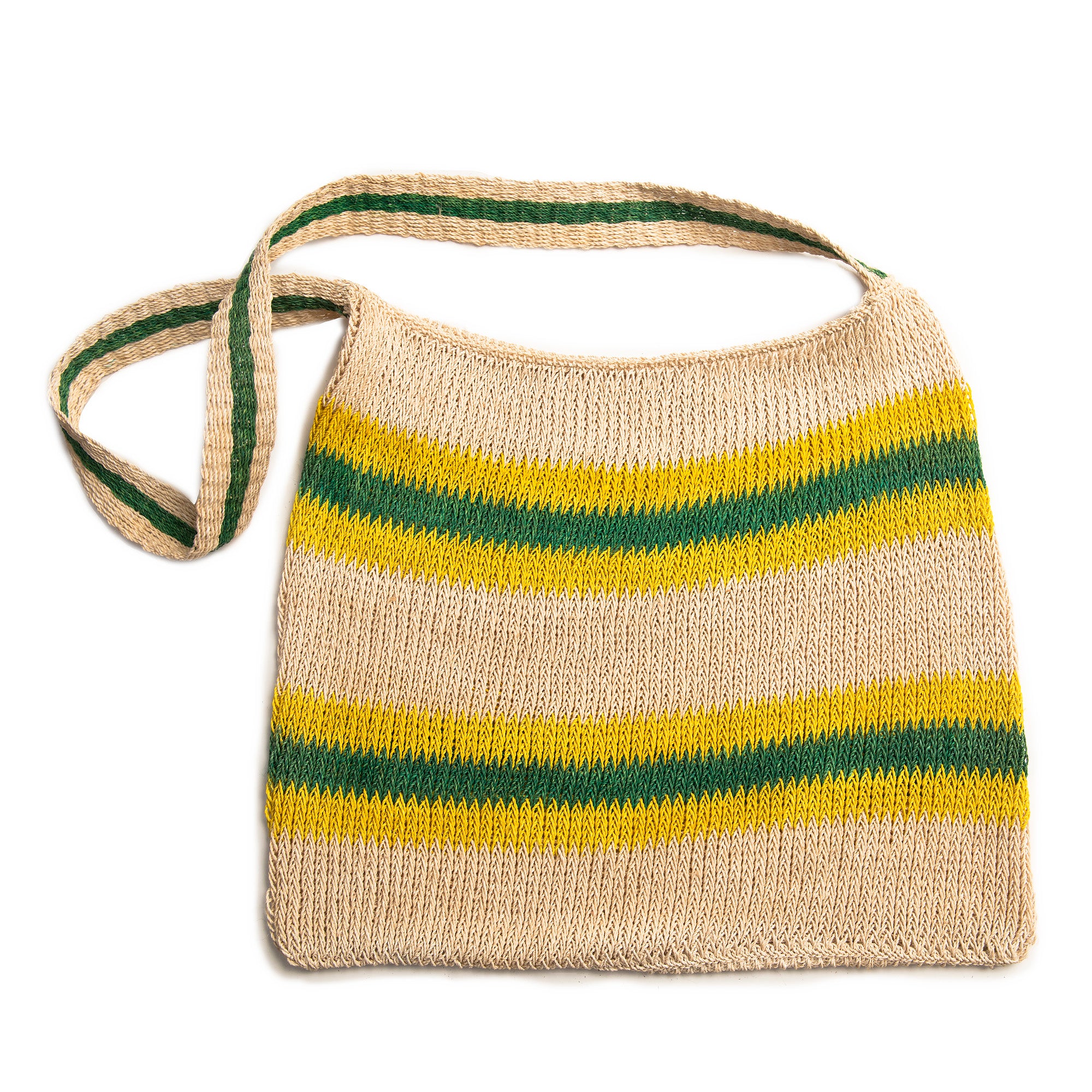 Handmade Green, Yellow, Blue-Green, Orange Striped Shoulder Bags, Various Color Combinations, from the Peruvian Amazon