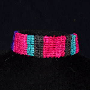 Coral snake pattern Bora native chambira palm fiber bracelet