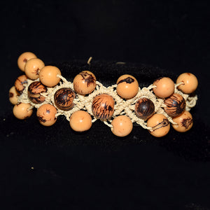 Polished açai seed macrame bracelet