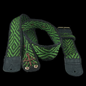 GS01C : Fair-trade hand-made Amazon guitar strap - Green anaconda model