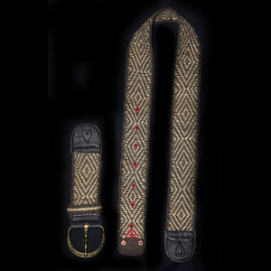 GSL01A : Fair-Trade hand-made Amazon guitar strap - Black Anaconda model