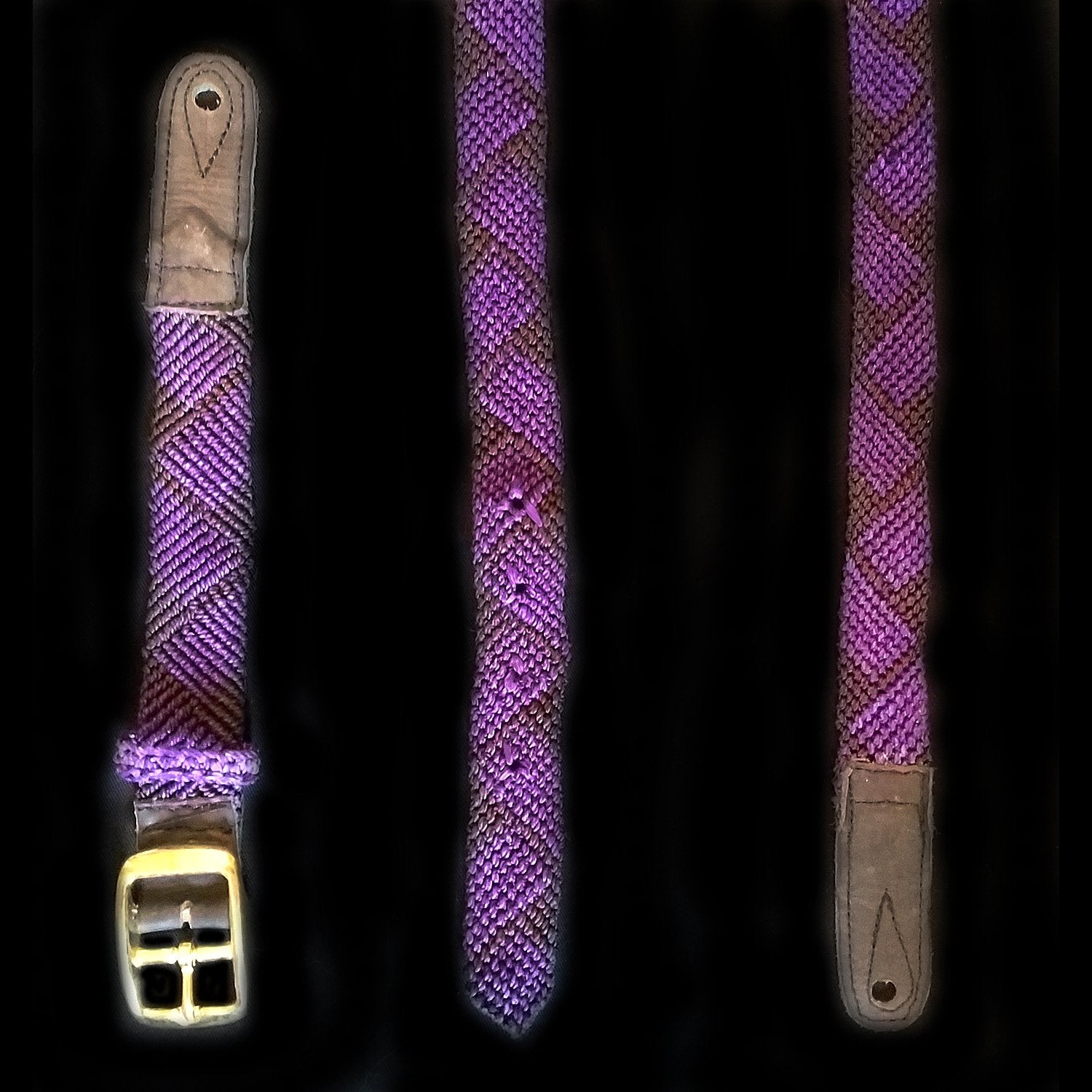 GSM14A : Fair-Trade hand-made Amazon mandolin strap - purple chevron model