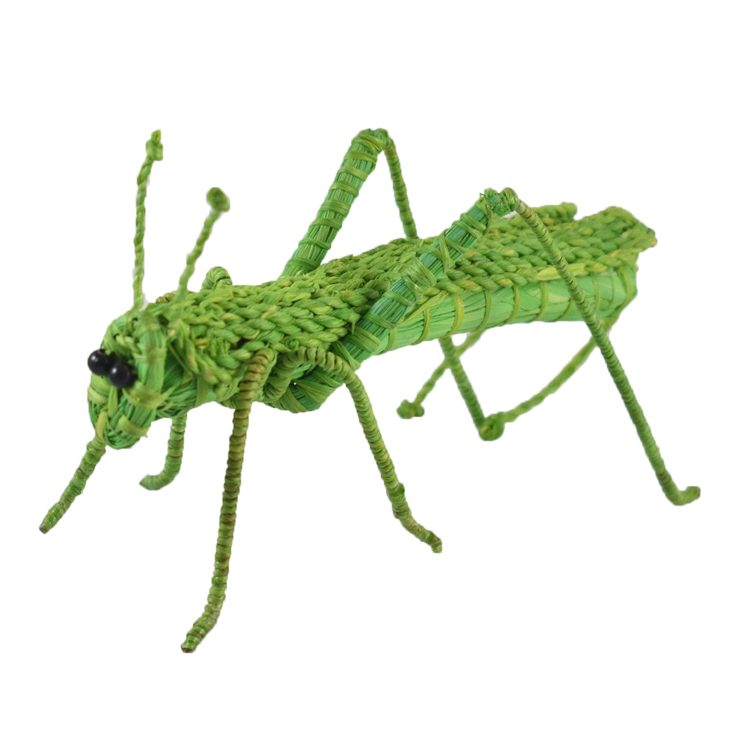 GRASSHOPPER WOVEN INSECT ORNAMENT - HAND-MADE BY ARTISAN FROM THE PERUVIAN AMAZON