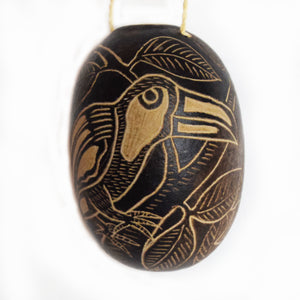 Toucan and Aracari Bird Calabash Christmas tree ornament and hand rattle