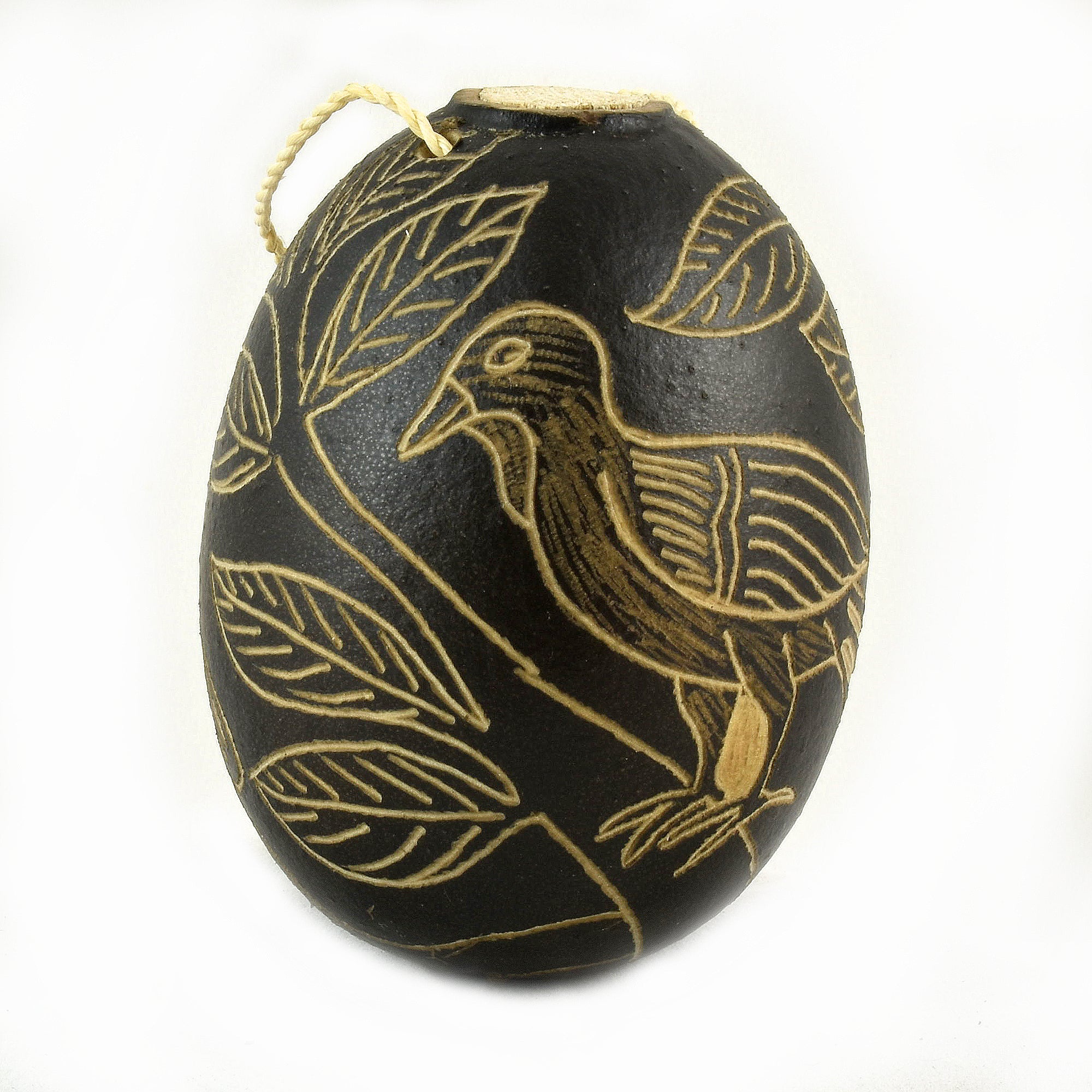 Currasow Bird Calabash Christmas tree ornament and hand rattle