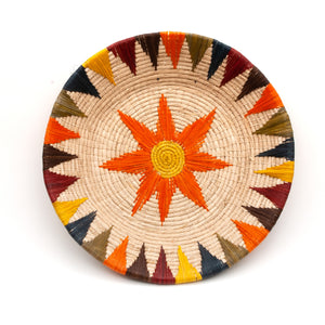 Sun Star Pattern with Ring Decorative Basket - Fair Trade and Handwoven