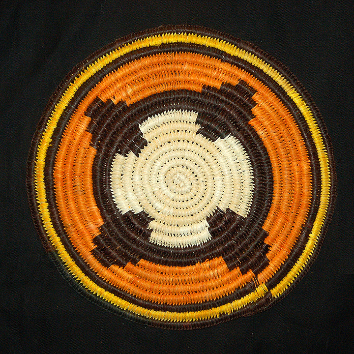 Woven hot pad (trivet) and center piece with sun wheel - Amazon Ecology