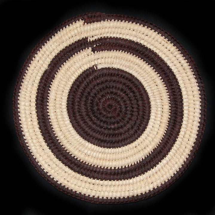 Woven hot pad (trivet) and center piece with black and white rings - Amazon Ecology