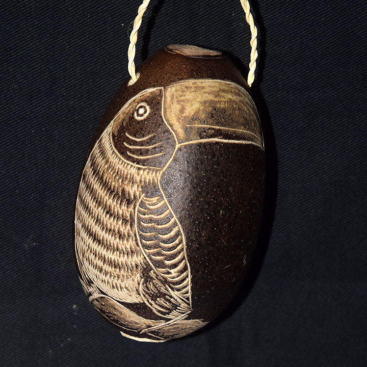 Calabash Christmas tree ornament and hand rattle - assorted birds - Amazon Ecology
