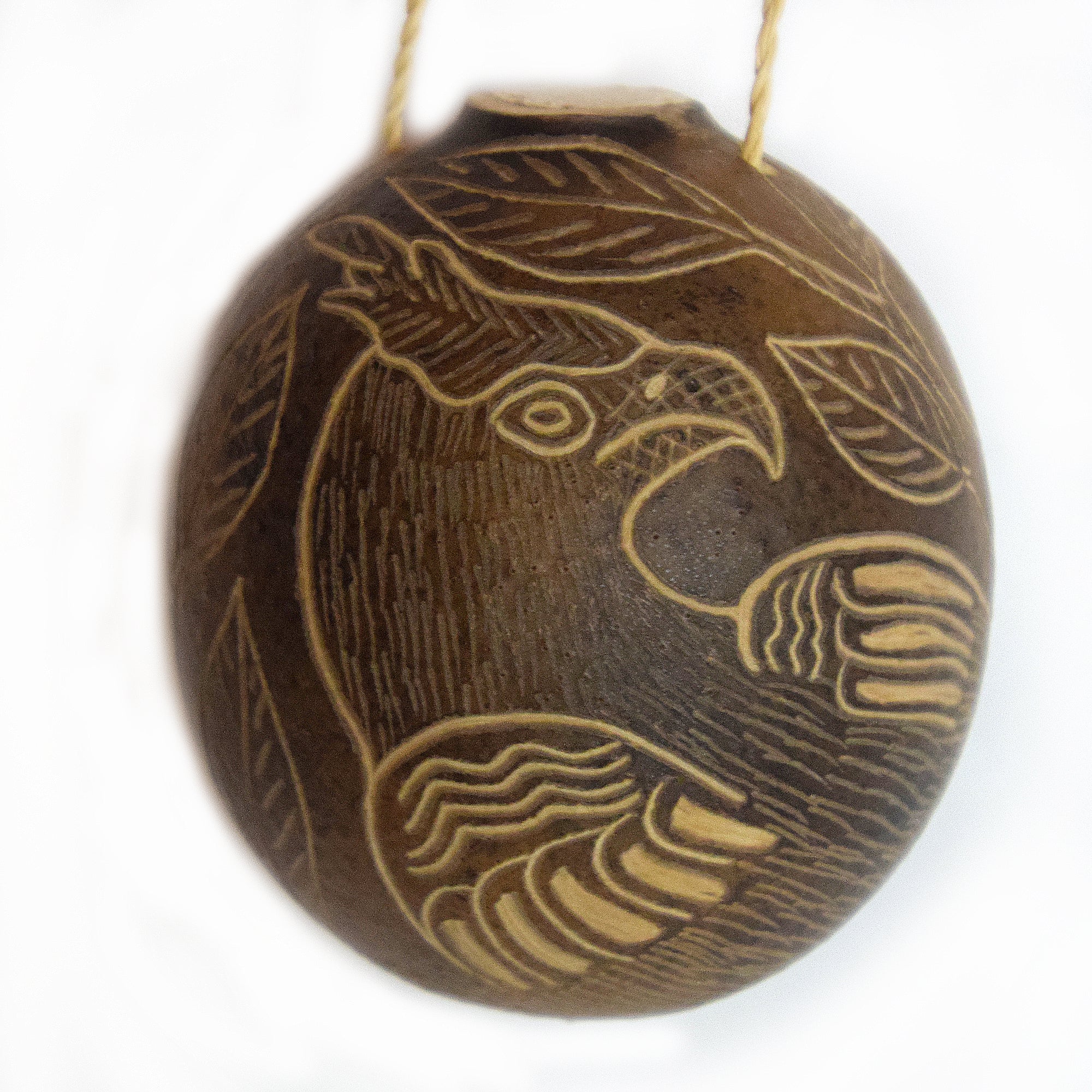 Hawk Eagle Bird Calabash Christmas tree ornament and hand rattle - Amazon Ecology